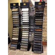 Customized Wood Floor Standing Stone Products Showroom Retail 20 Pieces Per Row Tile Display Rack